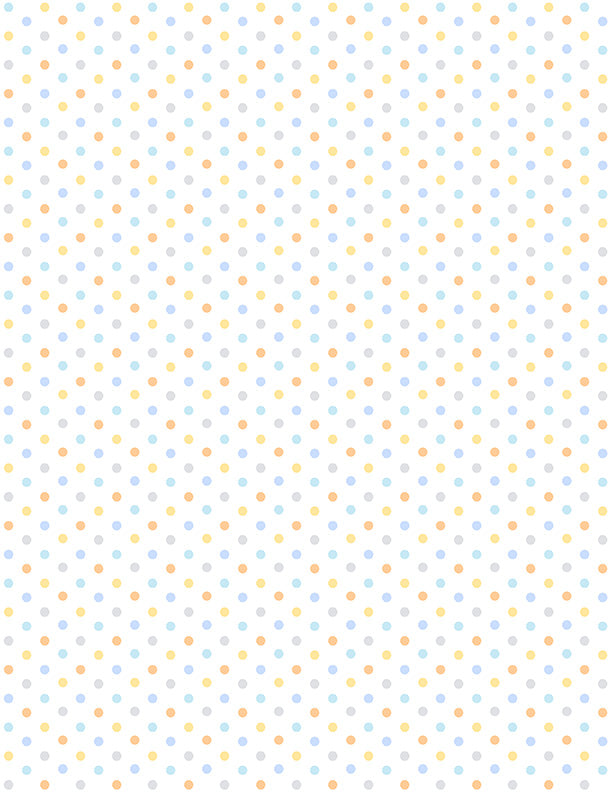 Baby's Adventure Quilt Fabric - Polka Dots in White - 1876 69315 145