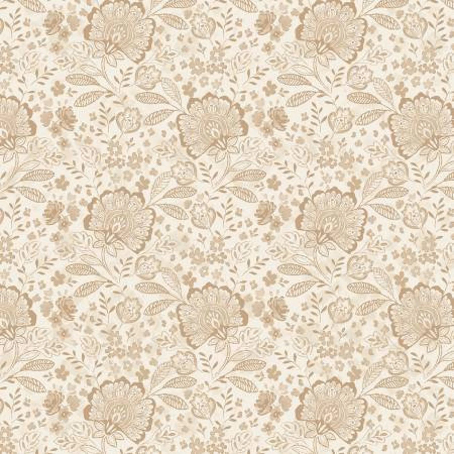 108" Elizabeth Quilt Backing Fabric - Tan/Cream - ELIZ 05112 NE