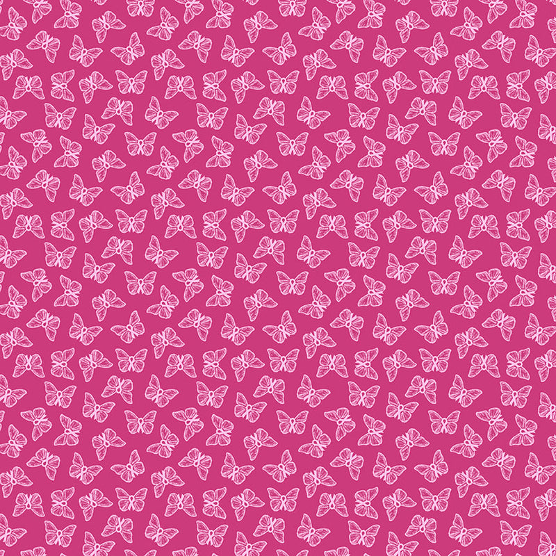 A Pink Celebration Quilt Fabric - Small Butterfly Toss in Pink - 7310-22