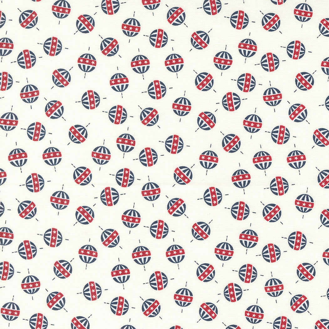 American Gatherings II Quilt Fabric - American Ball in Dove Cream - 49243 11