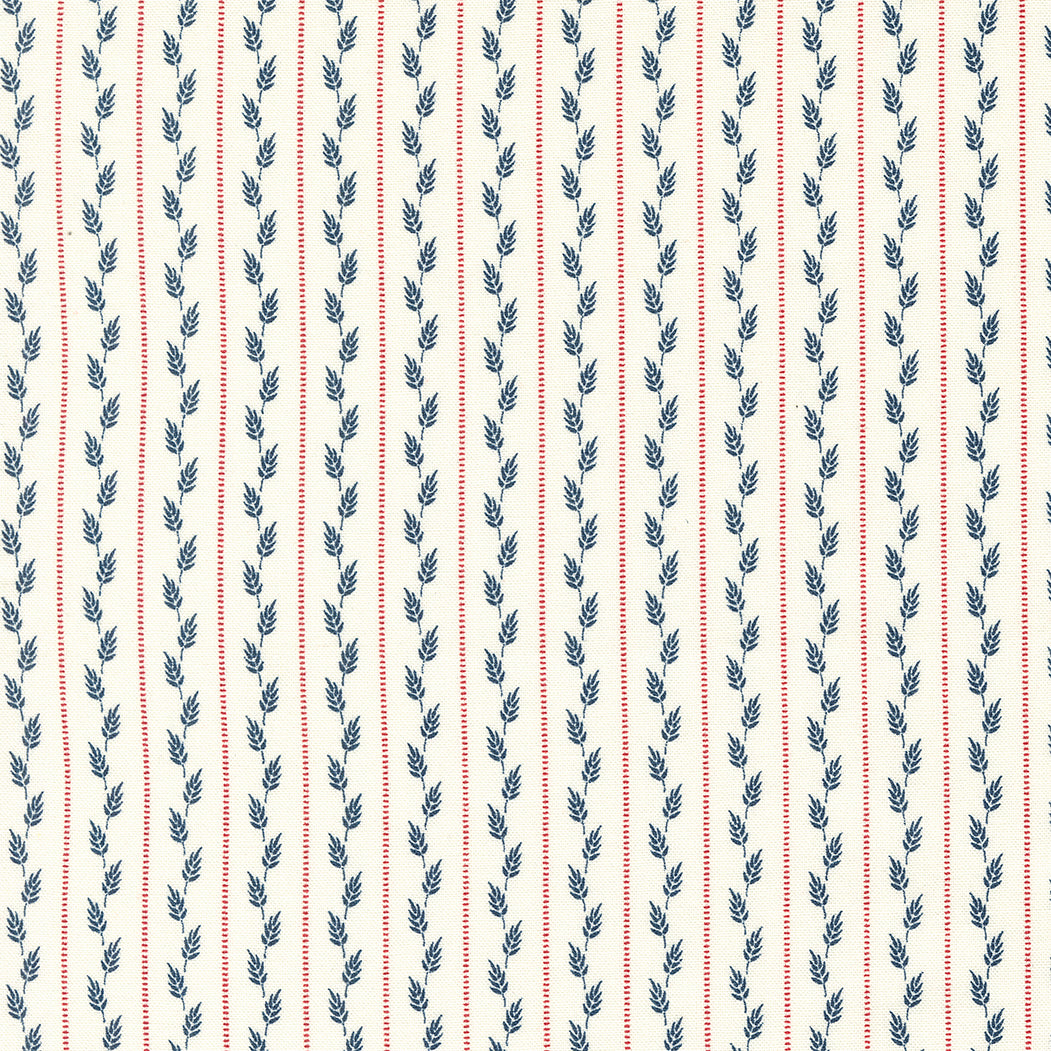 American Gatherings II Quilt Fabric - Wheat Row Stripes in Dove Cream - 49241 11