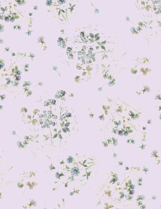 Au Naturel Quilt Fabric - Large Floral in Purple - 3041 17817 647