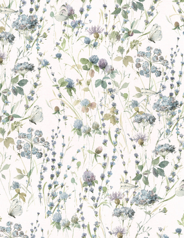 Au Naturel Quilt Fabric - Packed Floral in Ivory - 3041 17818 174