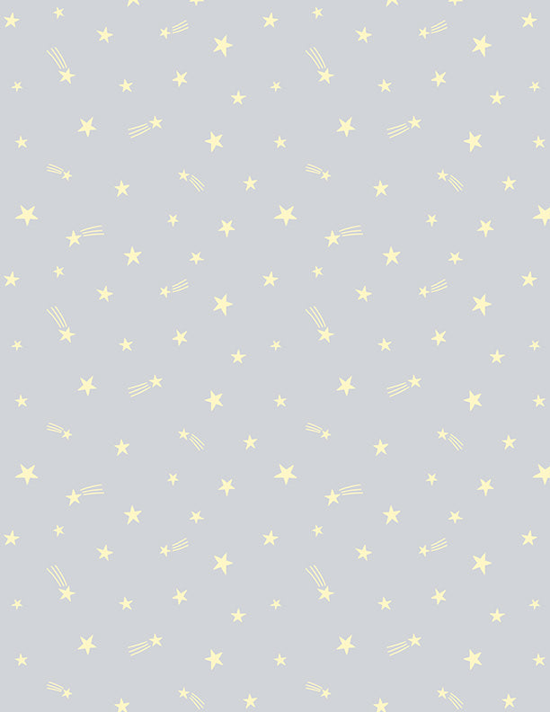 Baby's Adventure Quilt Fabric - Ditsy Stars in Gray - 1876 69314 995