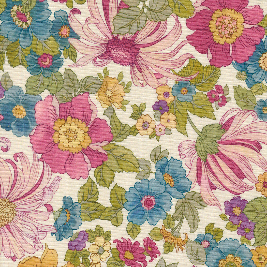 Chelsea Garden Quilt Fabric - Flower Show Large Floral in Porcelain Rose - 33740 11