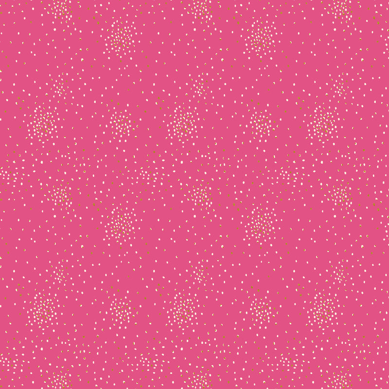 Clusters Quilt Fabric by Cotton+Steel - Strawberry Metallic (Pink) - CS107-SR1M