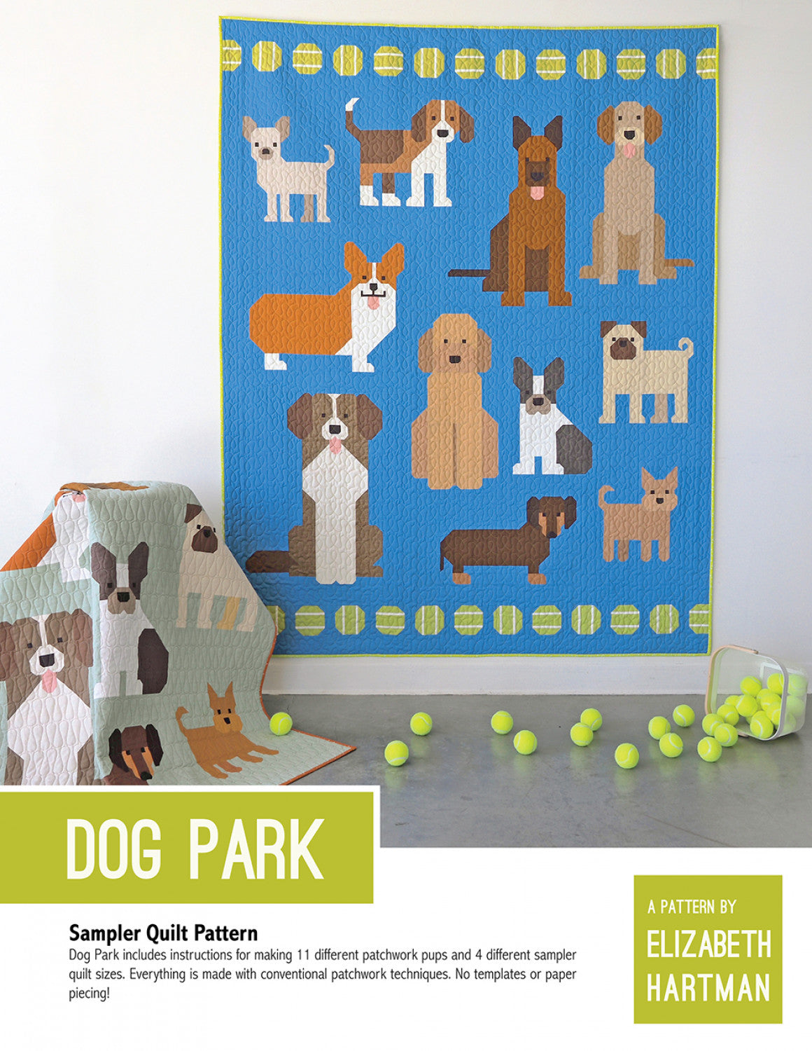 Dog ParkQuilt Pattern by Elizabeth Hartman - EH 076
