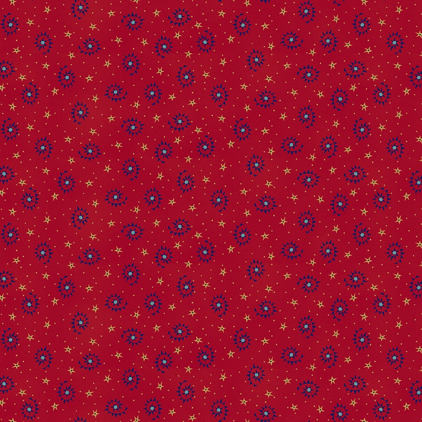 Friday Harbor Quilt Fabric - Jigsaw Swirl in Red - 3183-88