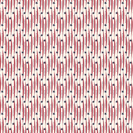 Friday Harbor Quilt Fabric - Zig Zag Texture in Cream/Red - 3175-48