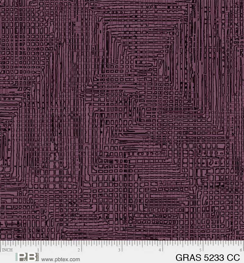 Grass Roots Quilt Fabric - Grasscloth in Dark Purple - GRAS 05233 DC