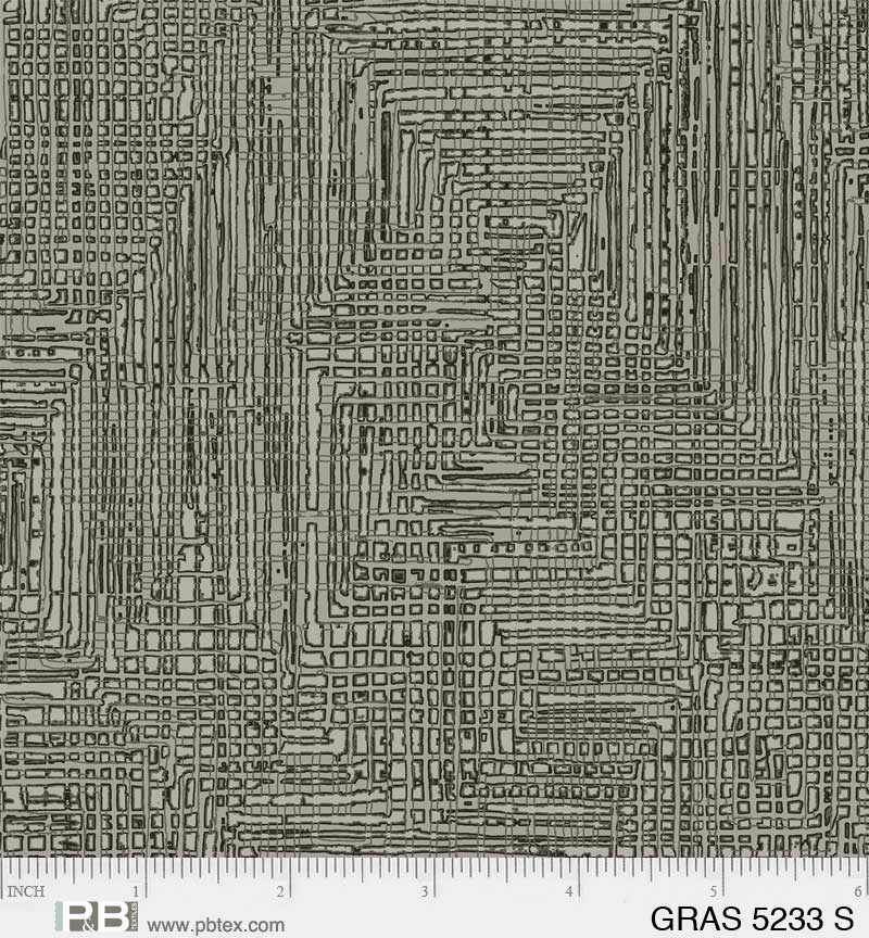 Grass Roots Quilt Fabric - Grasscloth in Gray - GRAS 05233 S