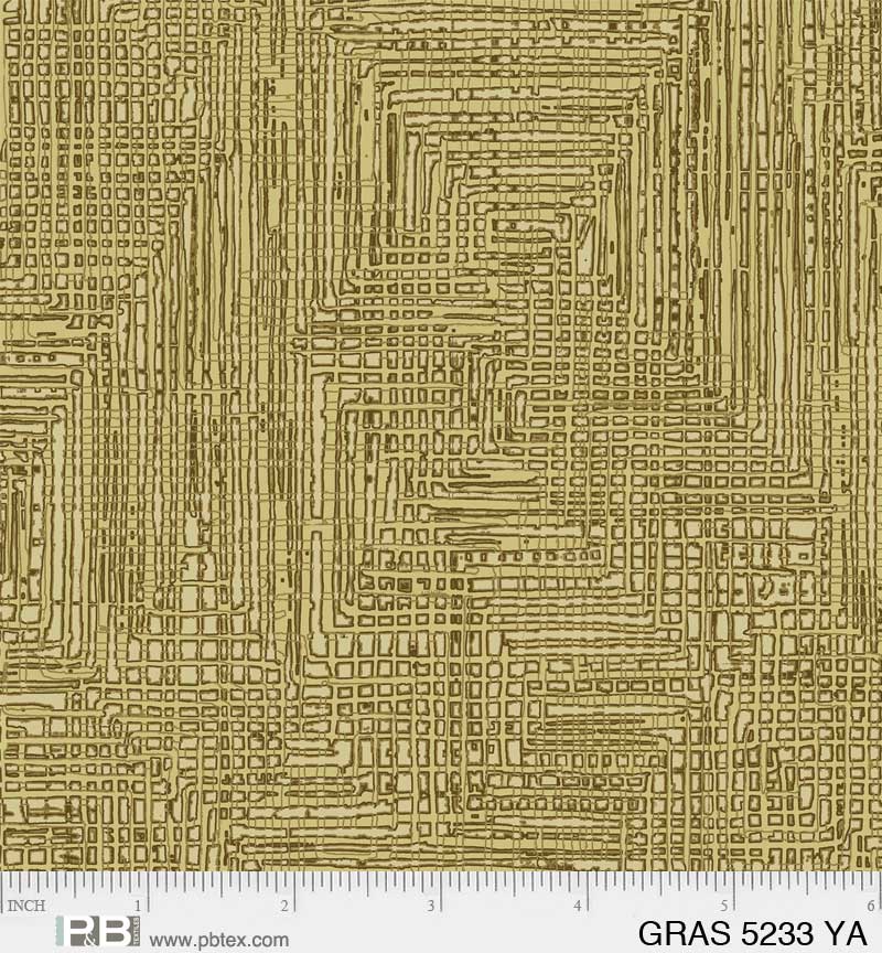 Grass Roots Quilt Fabric - Grasscloth in Khaki Tan - GRAS 05233 YA