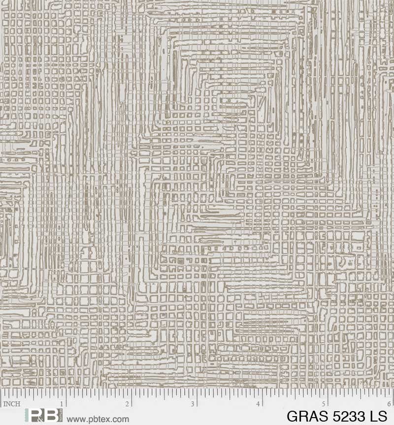 Grass Roots Quilt Fabric - Grasscloth in Light Gray - GRAS 05233 LS
