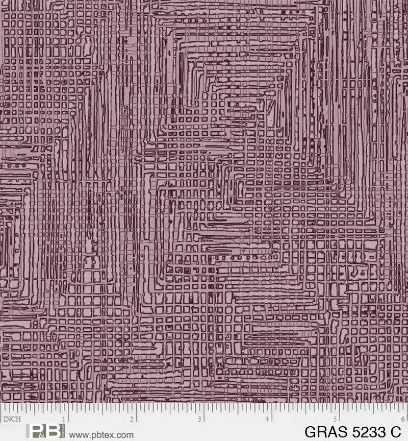 Grass Roots Quilt Fabric - Grasscloth in Purple - GRAS 05233 C