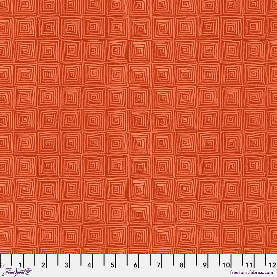 Heat Wave Quilt Fabric - Maze in Scorching Orange - PWKP027.SCORCHING
