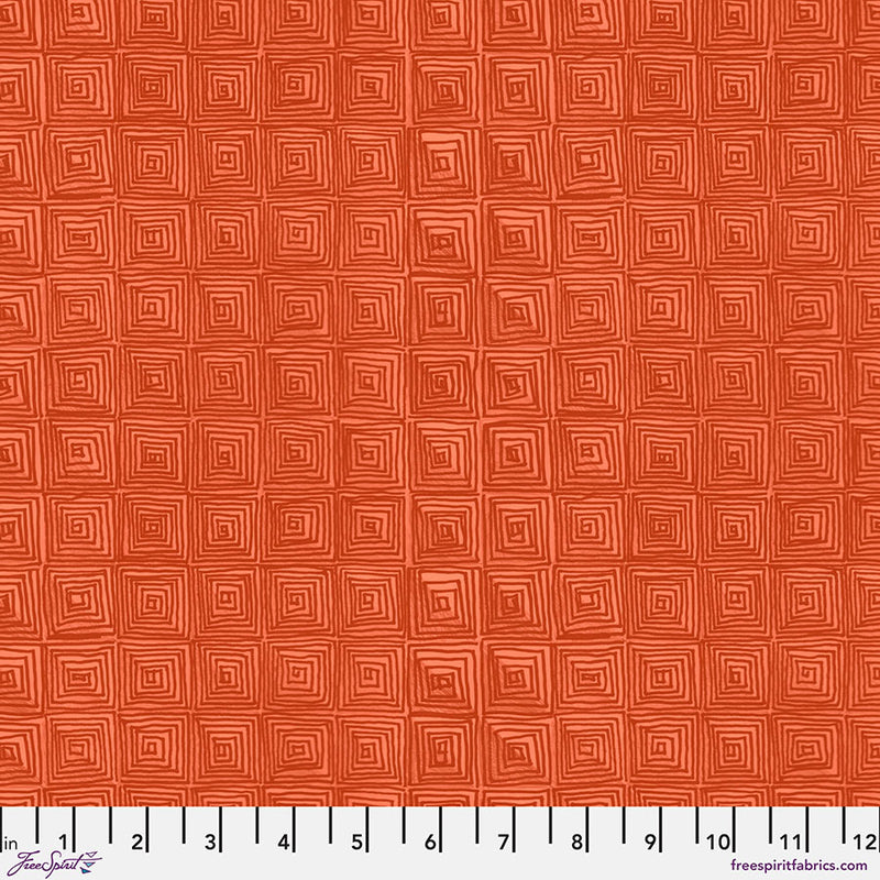 Heat Wave Quilt Fabric - Maze in Scorching Orange - PWKP027.SCORCHING