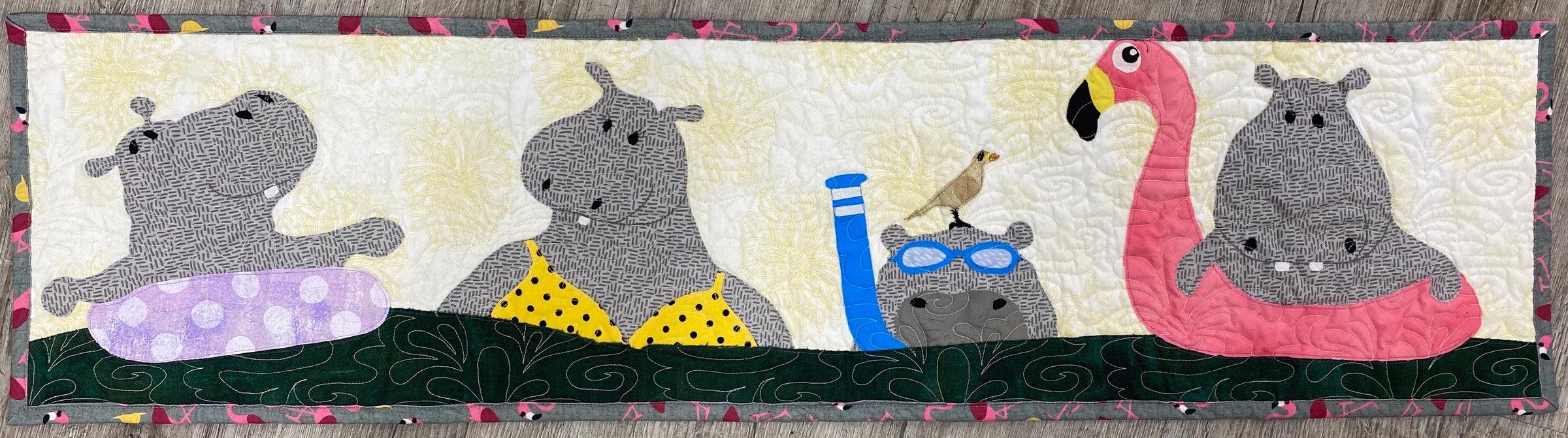 Row by Row Experience 2023 Digital Pattern - Hippo Party! - Digital Download Only