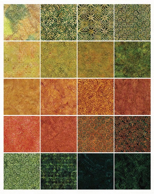 Island Batik Quilt Fabric - Celtic Fields 10" Stack - set of 42 10" squares - Celtic Fields-ST