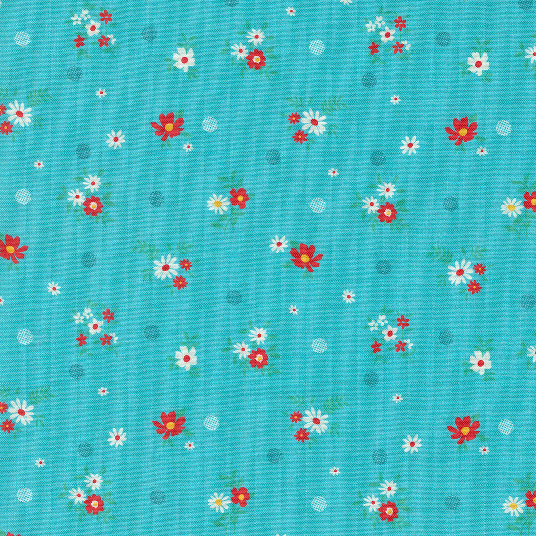 Julia Quilt Fabric - Bon Bons Small Florals in Turquoise - 11926 14