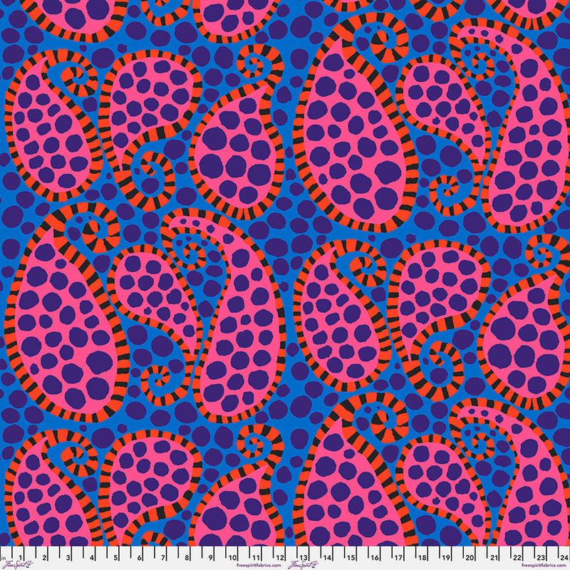 Kaffe Fassett Collective August 2023 Quilt Fabric - Paisley Dot in Blue - PWBM090.BLUE