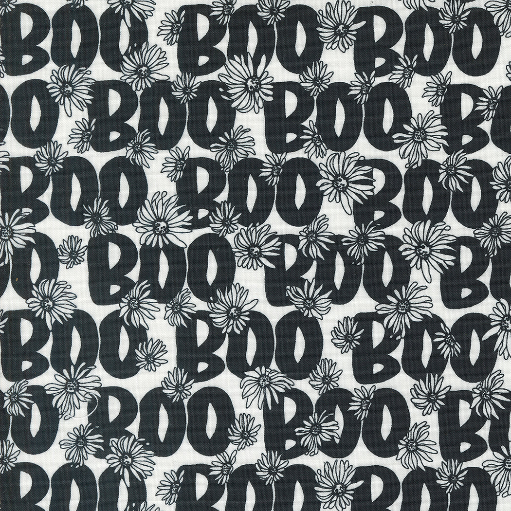 Noir Quilt Fabric - Boo in Ghost White - 11544 21