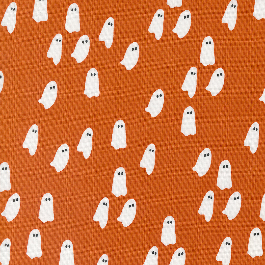 Noir Quilt Fabric - Wandering Ghost in Pumpkin Orange - 11545 14