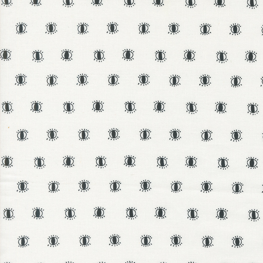 Noir Quilt Fabric - Watching Eyes in Ghost White - 11546 11