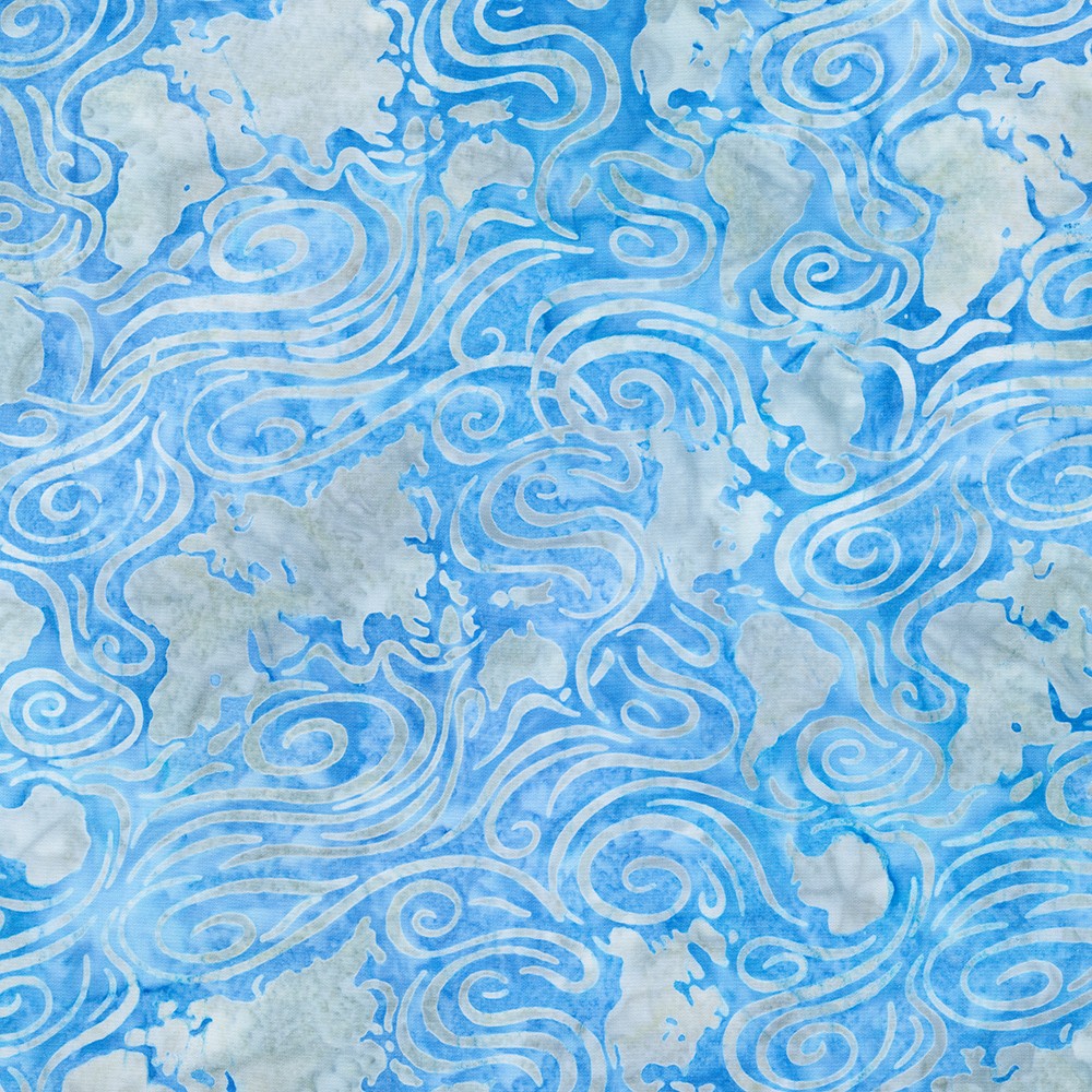 Orbital Sunrise Batik Quilt Fabric - Wind Currents in Storm Blue - AKW-22534-300 STORM