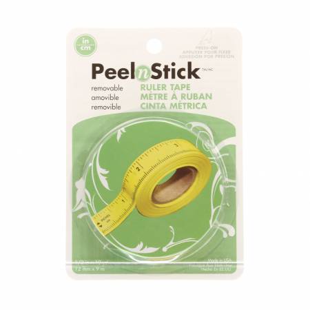 Peel n Stick Removable Ruler Tape 1/2''x10 yd- Yellow
