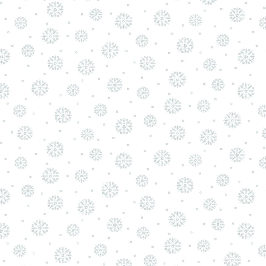 Quilter's Flour V Quilt Fabric - Medium Snowflake in White on White - 1263-01W