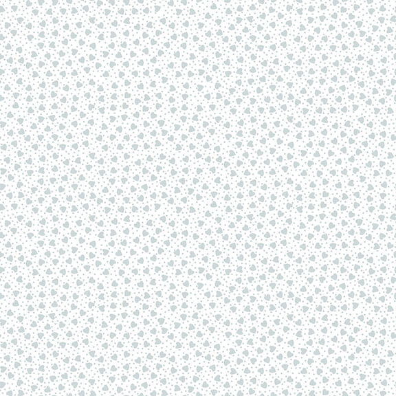 Quilter's Flour V Quilt Fabric - Small Hearts in White on White - 1268-01W
