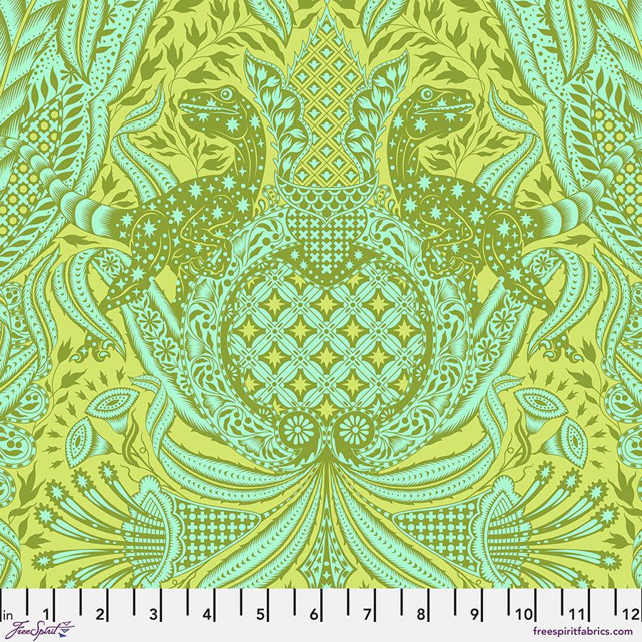 Roar! Quilt Fabric by Tula Pink - Gift Rapt in Lime - PWTP224.LIME