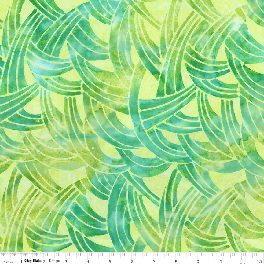 Splatter Expressions Batiks Quilt Fabric - Wave Texture in Spring Pear Green - BT23391-326