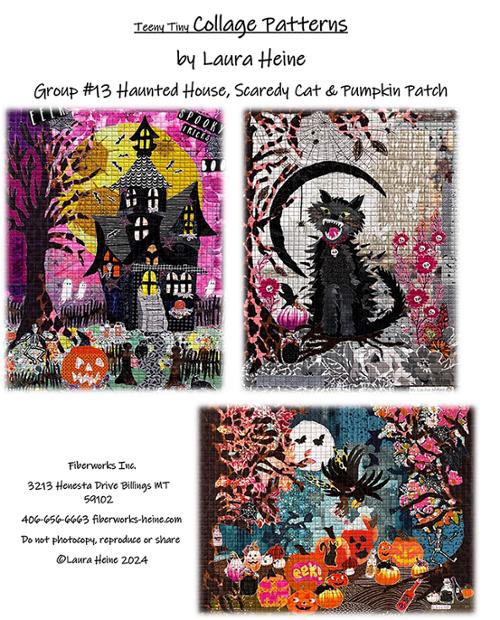 Teeny Tiny Collage Pattern - Group 13, Haunted House, Scaredy Cat & Pumpkin Patch - LHFWTT13