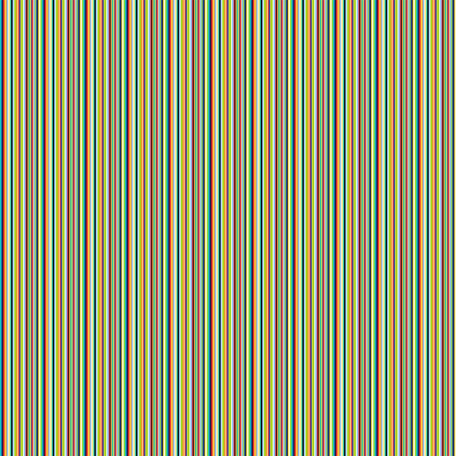ABC 123 Quilt Fabric - Stripes in White/Multi - 24954-10