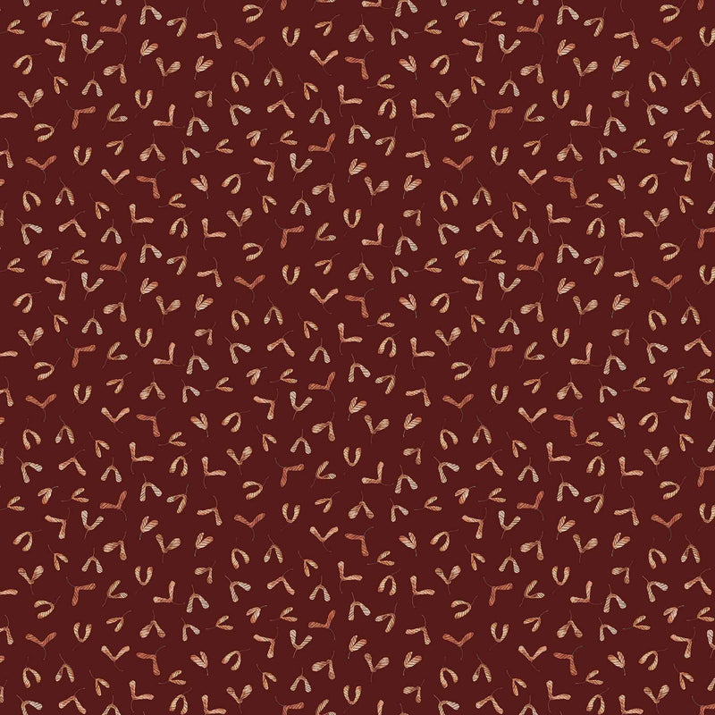 After the Rain Quilt Fabric - Maple Seeds on Mulberry Brown - 90164 29