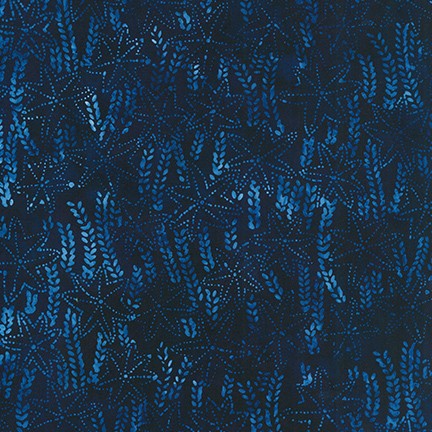 Artisan Batiks Kasuri Batik Quilt Fabric - Leaves and Sprigs in Indigo Blue - AMD-20836-62 INDIGO