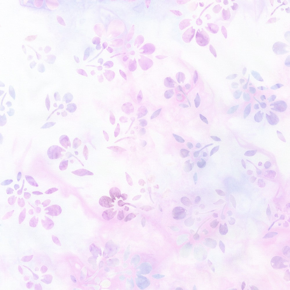 Artisan Batiks Pastel Petals Quilt Fabric - Cherry Blossom Floral in Lilac Purple - AMD-21445-21 LILAC