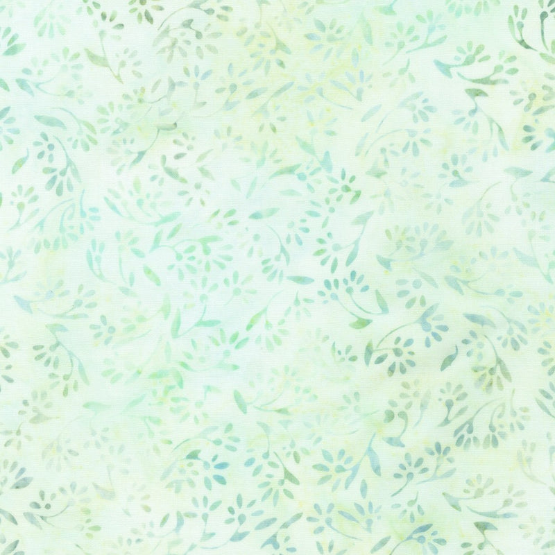 Artisan Batiks Pastel Petals Quilt Fabric - Floral Sprigs in Sprig Green  - AMD-21448-35 SPRIG