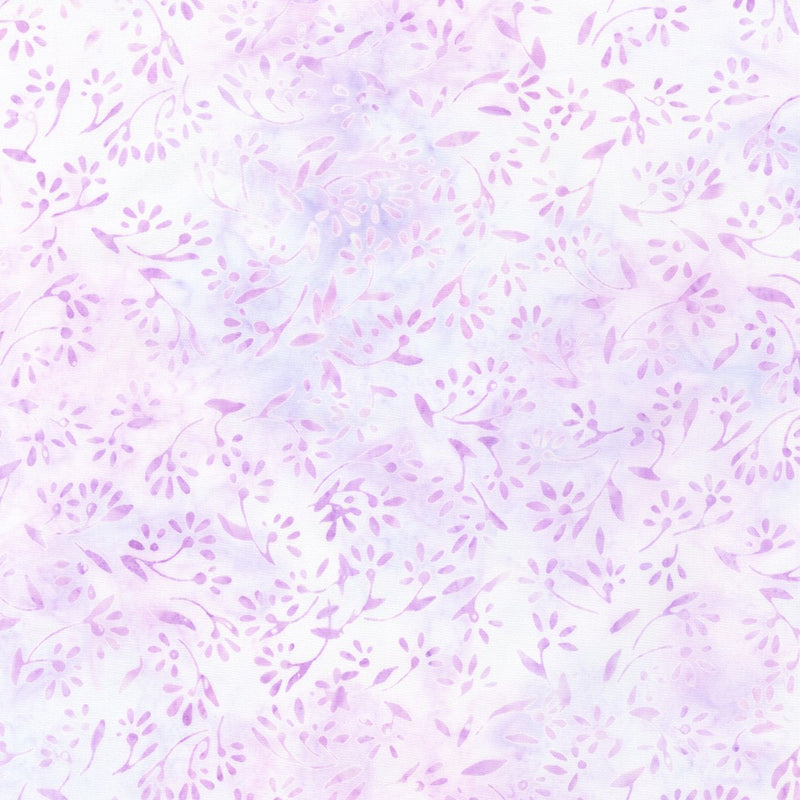 Artisan Batiks Pastel Petals Quilt Fabric - Floral Sprigs in Thistle Purple  - AMD-21448-252 THISTLE
