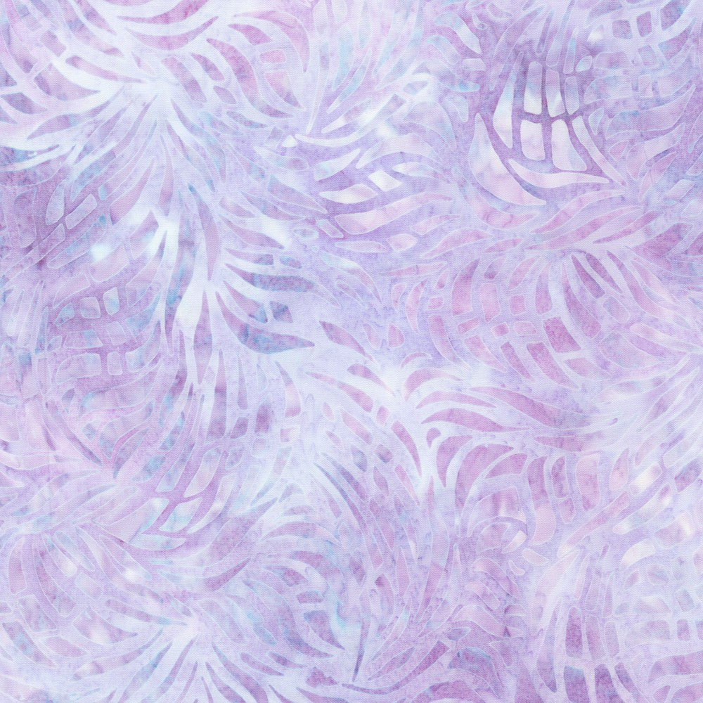 Artisan Batiks Pastel Petals Quilt Fabric - Fronds in Lavender