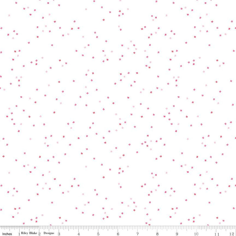 Blossom Quilt Fabric - All the Pink on White - C730-ALLTHEPINK