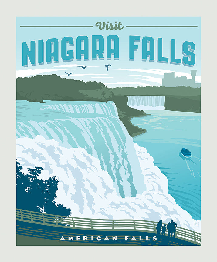 Destinations Quilt Fabric - Niagara Falls Poster Panel - P10166-NIAGARA - SOLD AS A 36" PANEL