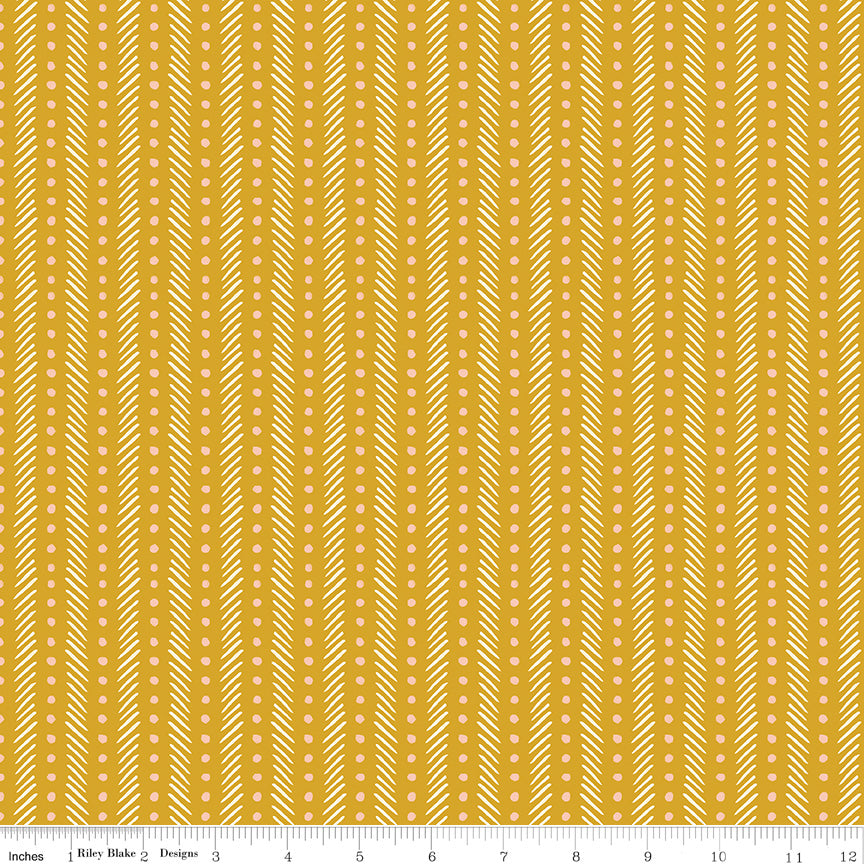 Eden Quilt Fabric - Stripe in Mustard Gold - C12927-MUSTARD