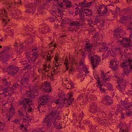 Flourish Quilt Fabric - Stucco Leaf Blender in Maroon - 1649 29336 M