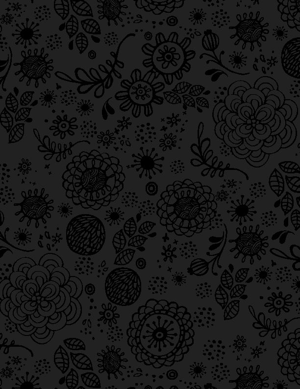Hey Y'all Quilt Fabric - Wildflowers Large Floral in Black on Paper Wh –  Cary Quilting Company