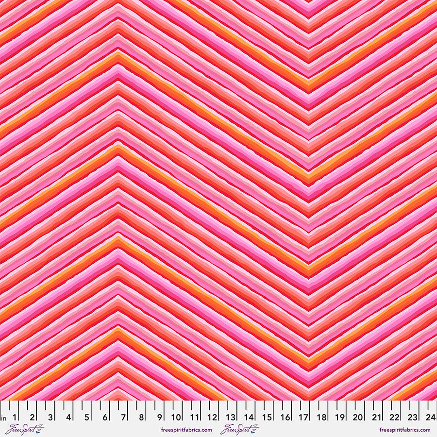 Kaffe 85 & Fabulous Quilt Fabric -  Chevron Stripe in Pink - PWGP090.PINK