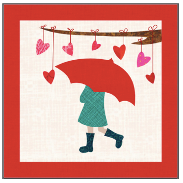 The Girl with the Red Umbrella Monthly Wall Hanging - February - RH-UFEB