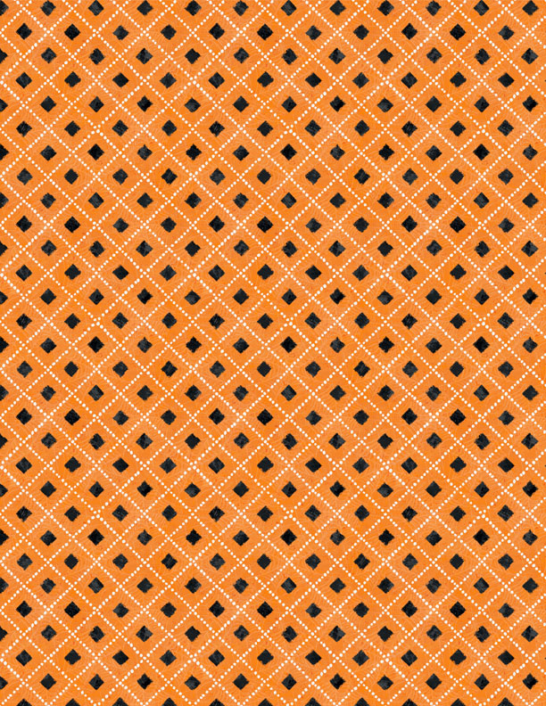 Midnight Hauntings Quilt Fabric - Diamonds in Orange - 3008 96488 891