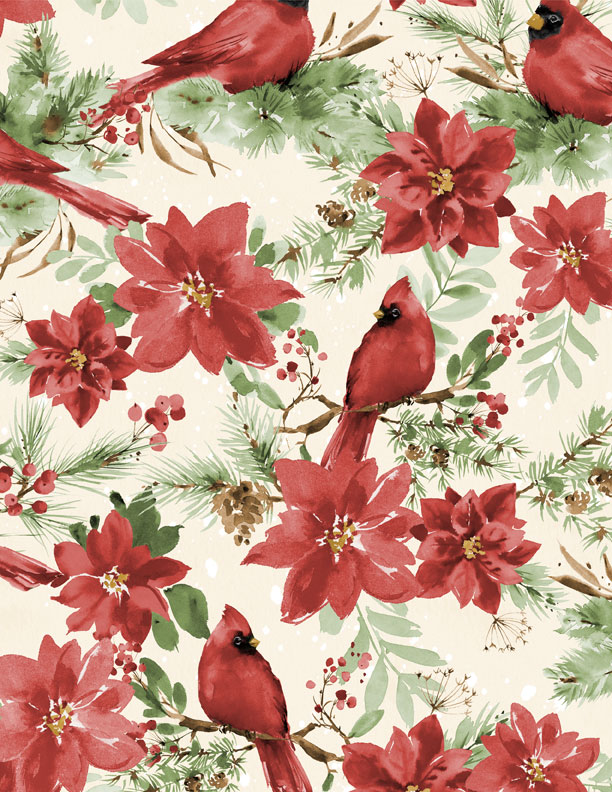 Cardinal Celebration - Large Print on Cream - 3072 37753-237